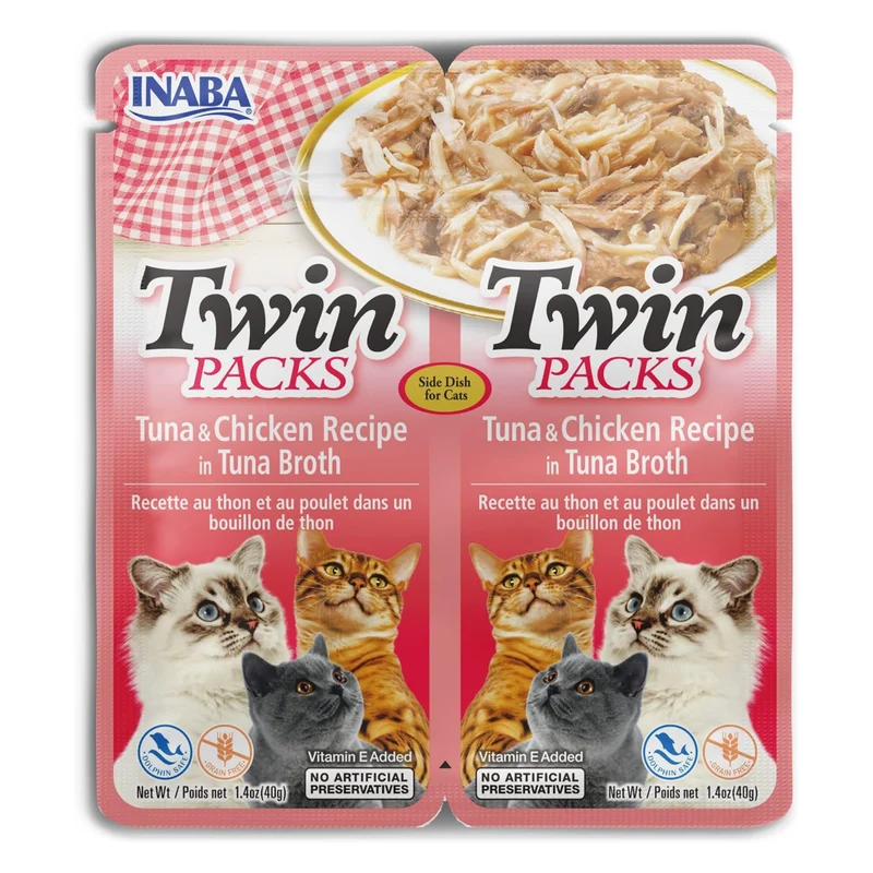 Inaba Twin Pack Tuna & Chicken Recipe In Tuna Broth Wet Cat Food 2x40G