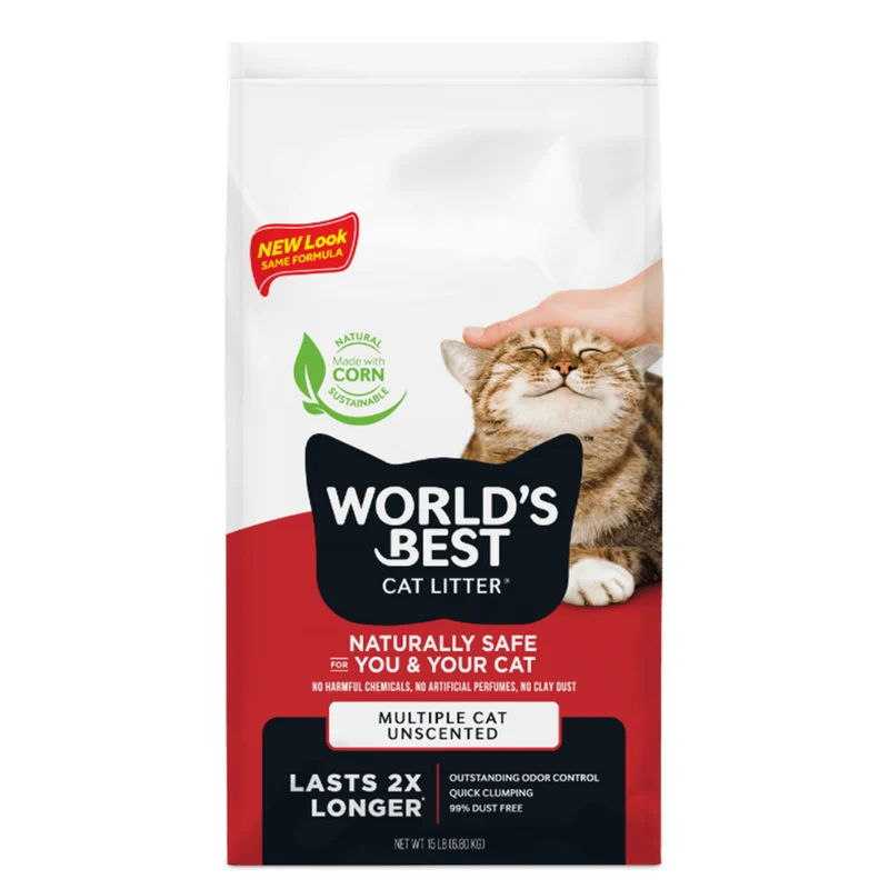 World's Best Cat Litter Multiple Cat Advanced Low TrackIng Unscented-Clumping Formula 12.7kg