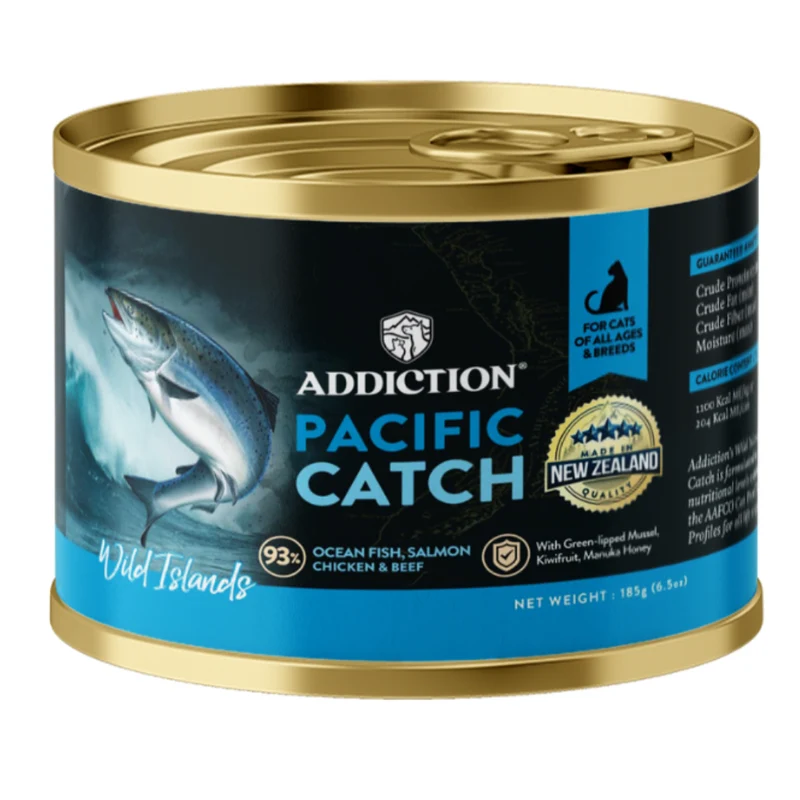 Addiction Wild Islands Pacific Catch Ocean Fish & Salmon Canned Cat Wet Food 185G