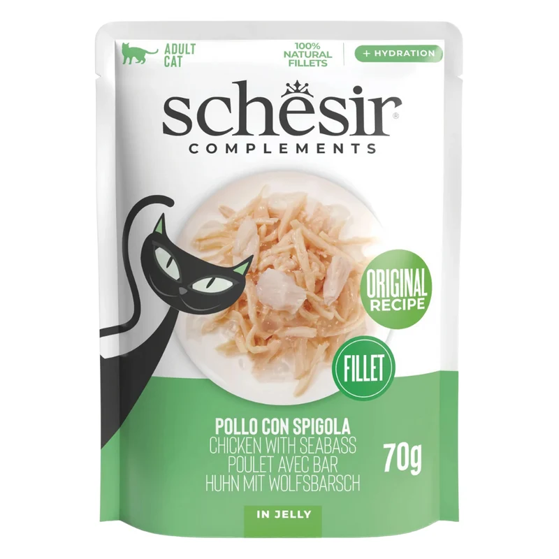 Schesir Complements Chicken With Seabass In Jelly Pouch Wet Cat Food 70g
