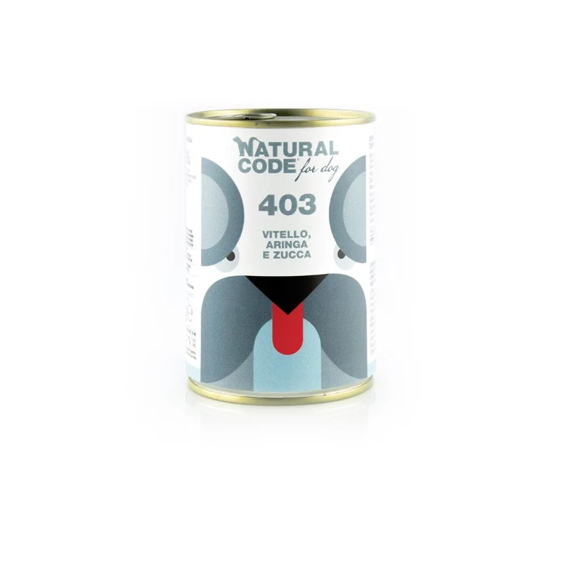 Natural Code 403 Veal Herring & Pumpkin Pate Wet Dog Food - 400G