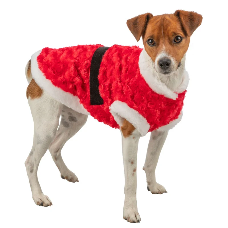 Trixie Plush Xmas Santa Coat For Dogs Red