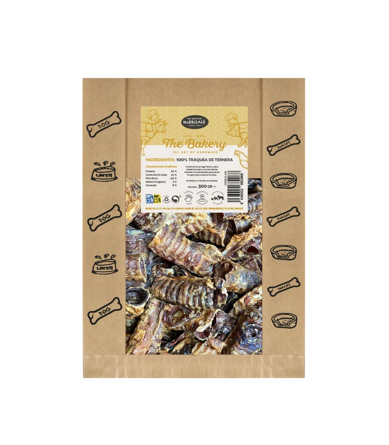 Hobbitalf Air Dried Beef Trachea Dog Treats 300g