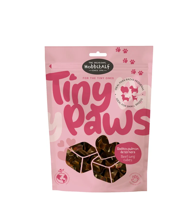 Hobbitalf Air Dried Beef Lung Cubes Dog Treats 80g