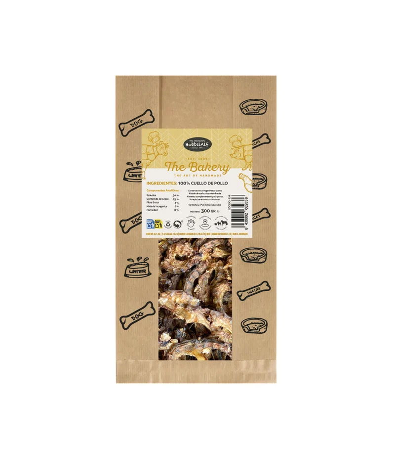 Hobbitalf Air Dried Chicken Necks Dog Treats 300g