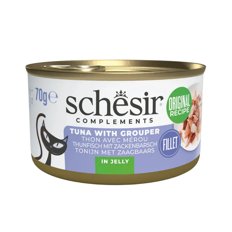 Schesir Complements Tuna With Grouper In Jelly Canned Wet Cat Food 70g