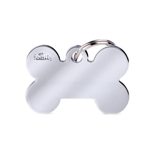 My Family Basic Bone Plated Brass ID Tag - CHROME/BIG