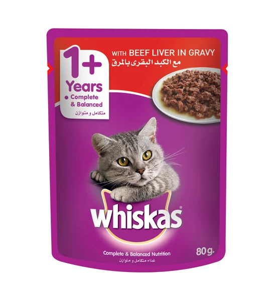 Whiskas Beef in Gravy Wet Cat Food 80G