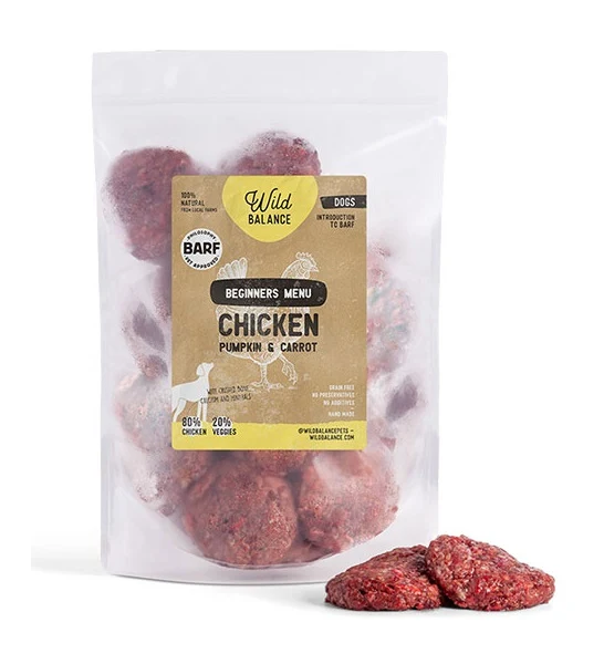 Wild Balance Complete BARF Beginners Menu Chicken Raw Food for Dogs 1KG