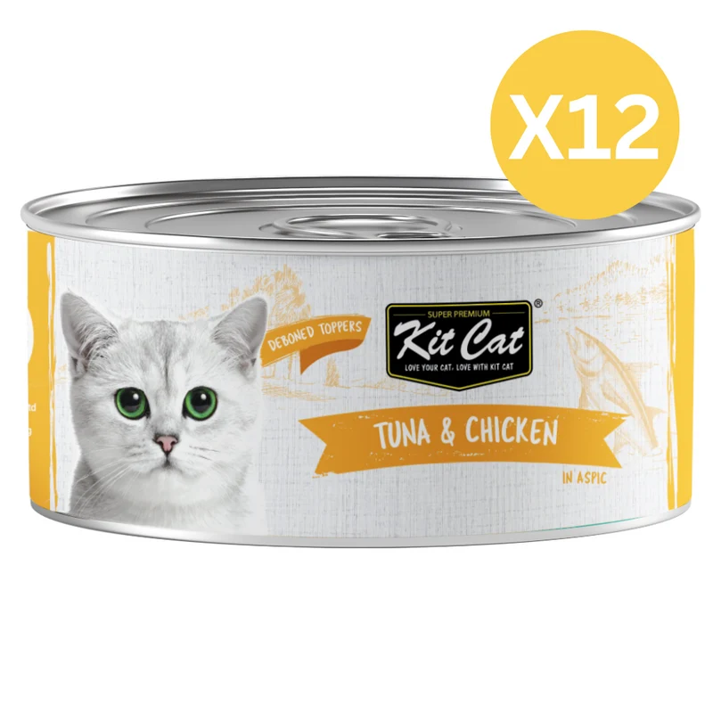 Kit Cat Grain Free Tuna & Chicken Topper Wet Cat Food 80G - Pack of 12