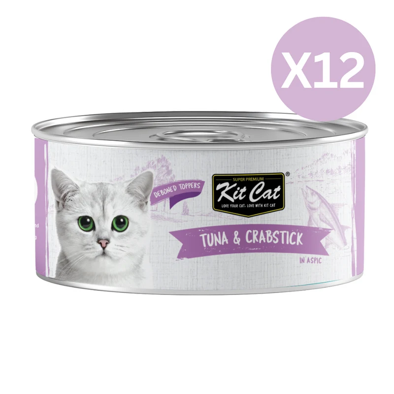 Kit Cat Grain Free Tuna & Crab Topper Wet Cat Food 80G - Pack of 12