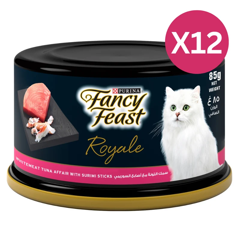 Fancy Feast Royale White Meat Tuna Affair with Surimi Sticks Cat Wet Food 85G - Pack of 12