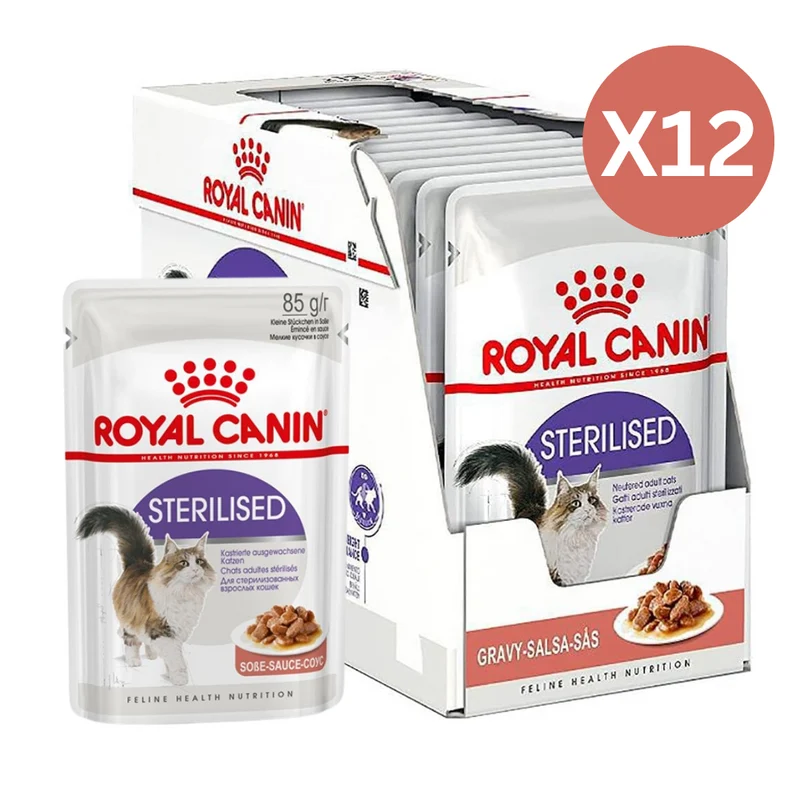 Royal Canin Sterilised Chunks In Gravy Adult Wet Cat Food 85G - Pack of 12