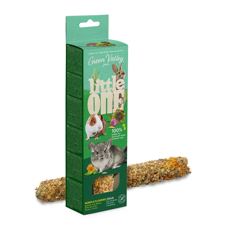 Little One Green Valley Grain-Free Food Stick With Herbs & Flowers Small Pets Treat 160g