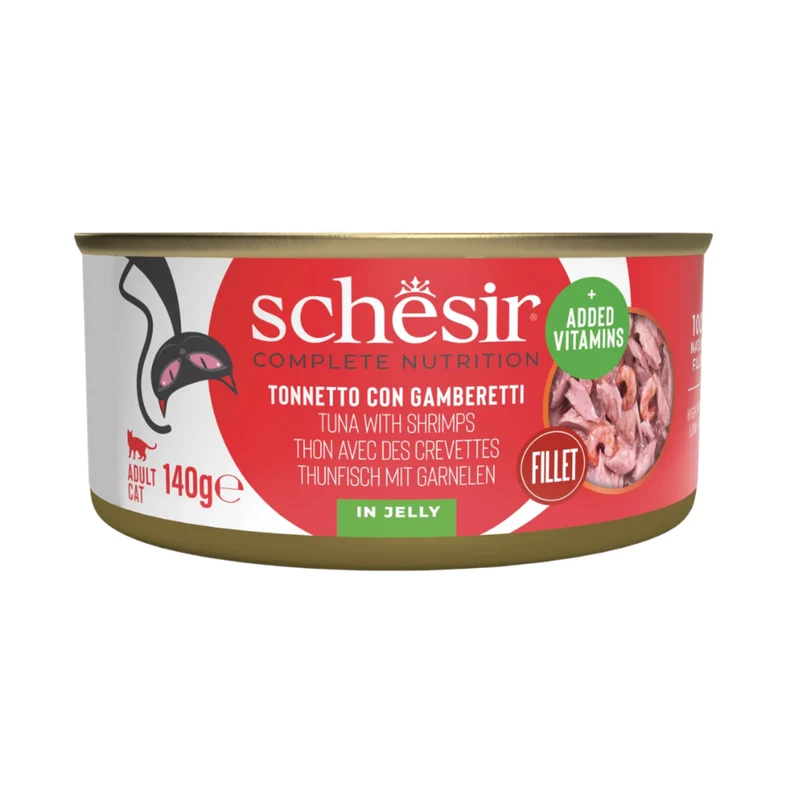 Schesir Tuna With Shrimps In Jelly Canned Wet Cat Food 140G