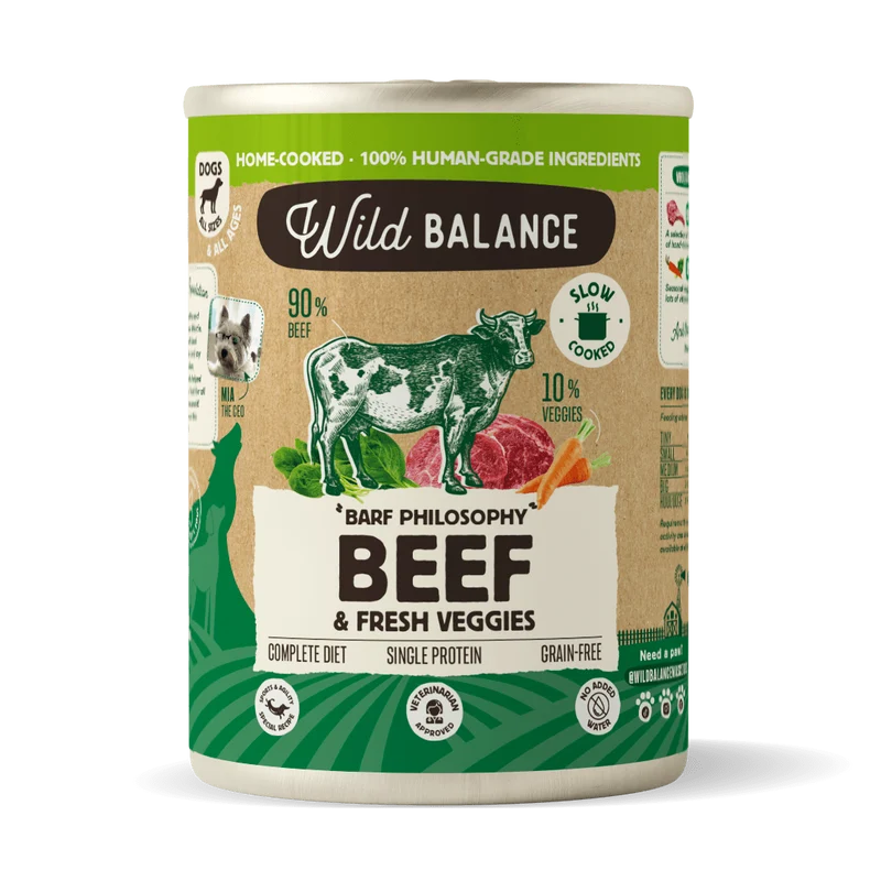 Wild Balance BARF Philosophy Beef & Fresh Veggies Wet Dog Food 400G