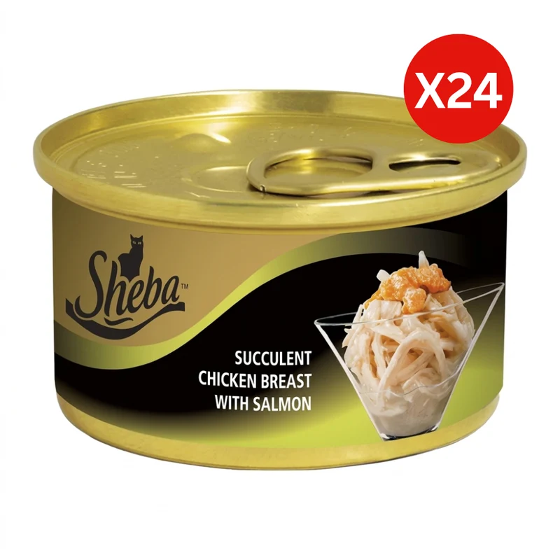 Sheba Deluxe Succulent Chicken Breast with Salmon in Gravy Wet Cat Food 85G - Pack of 24