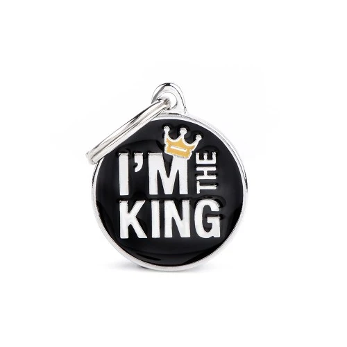 My Family Charms I'm The King ID Tag - BLACK/SMALL
