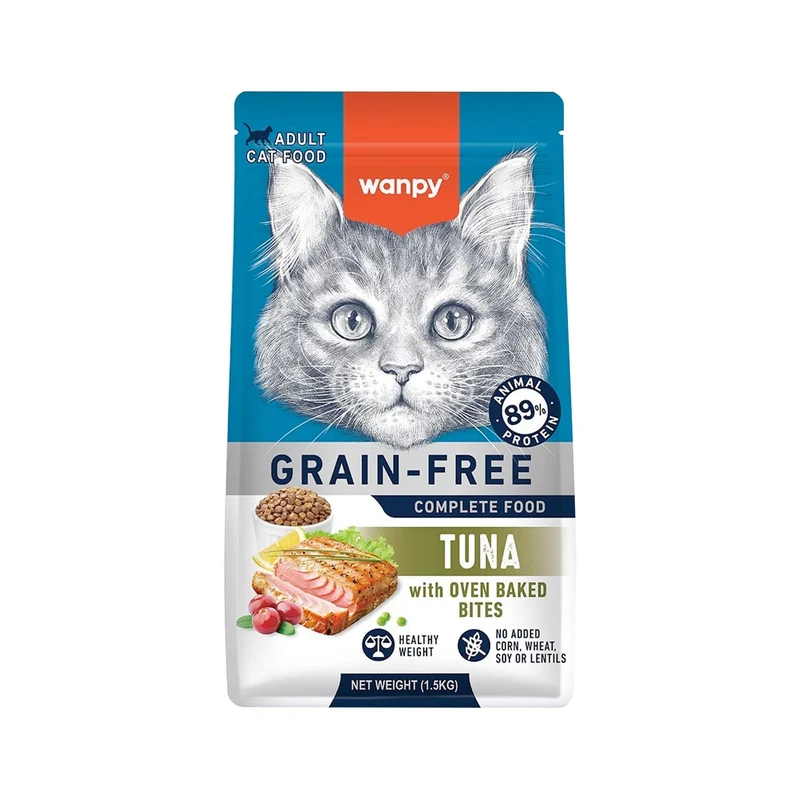 Wanpy Grain Free Complete Tuna Recipe Dry Cat Food 1.5Kg