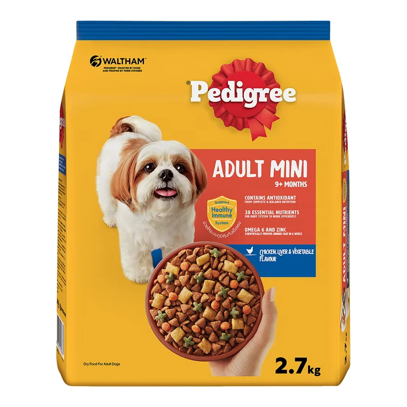 Pedigree 9+ Months Mini Adult Chicken Liver & Vegetable Dry Dog Food 2.7KG