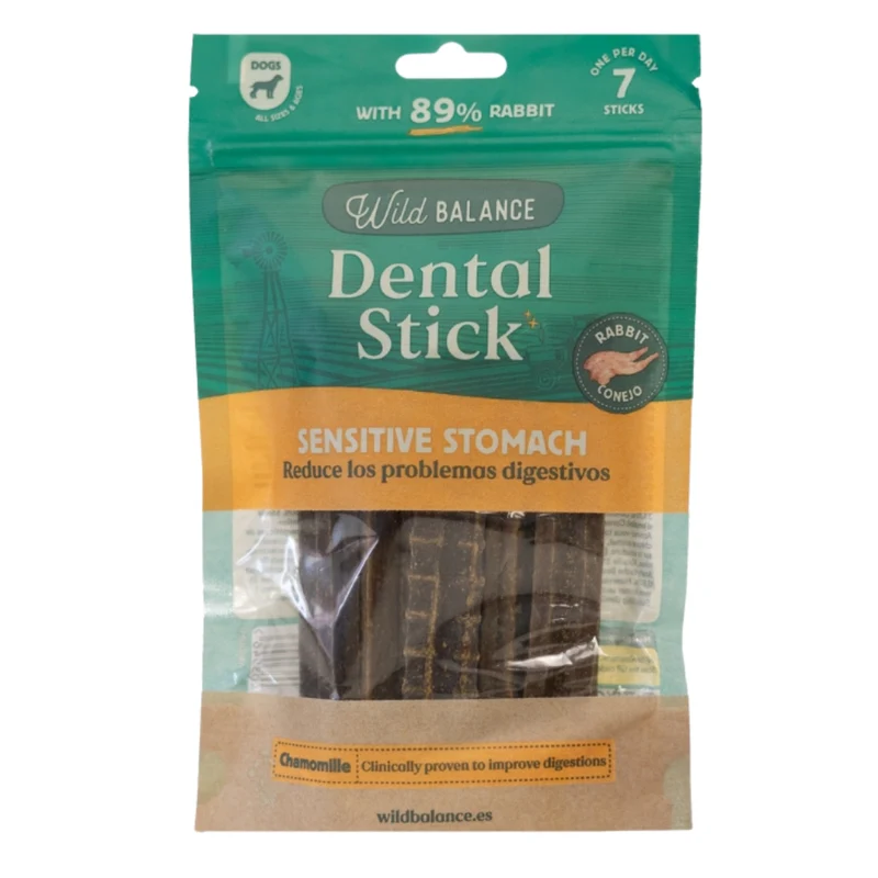 Wild Balance Rabbit, Chamomile & Sage Dental Sticks for Sensitive Stomach Dog Treat 7PCS