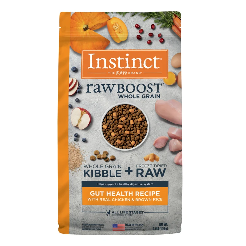 Instinct Raw Boost Whole Grain Gut Health Recipe Chicken Dry Dog Food 3.5lb