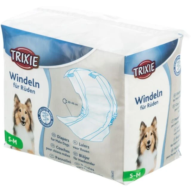 Trixie Diapers For Adult Male Dogs S-M 12pcs