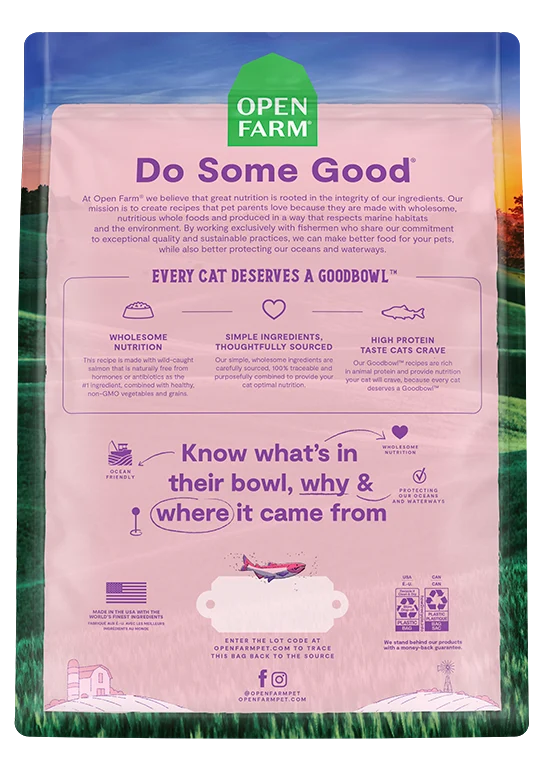 Open Farm Goodbowl Wild-Caught Salmon&Brown Rice Recipe Dry Cat Food - 3.17KG