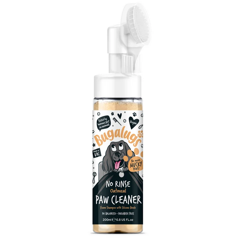 Bugalugs Oatmeal with Coconut & Lime Paw Cleaner No Rinse Foam Shampoo - 200ML