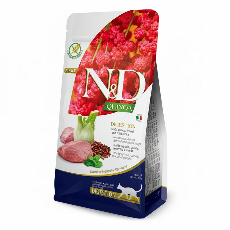 Farmina N&D Quinoa With Lamb For Digestion Adult Dry Cat Food 1.5KG