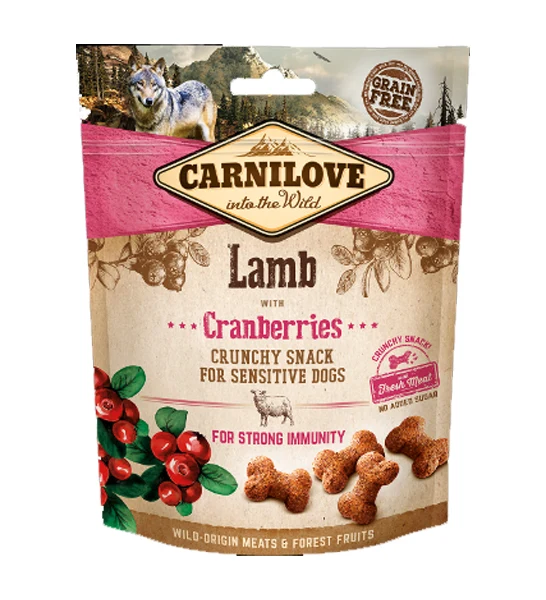 Carnilove Lamb with Cranberries Crunchy Snack for Sensitive Dog Treats 200G