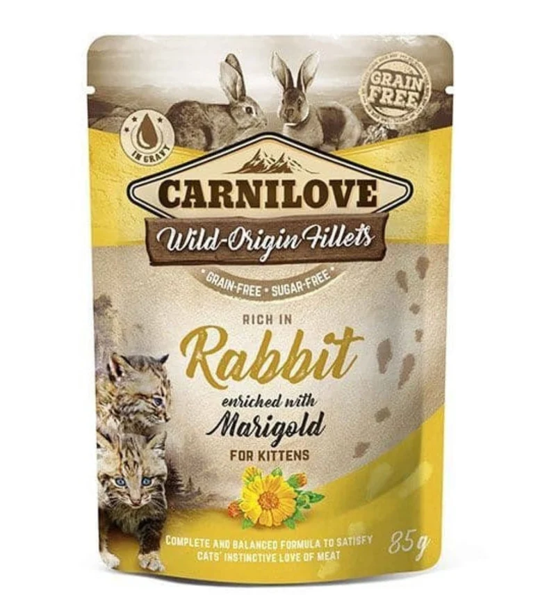 Carnilove Rabbit Enriched with Marigold Kitten Wet Food 85G