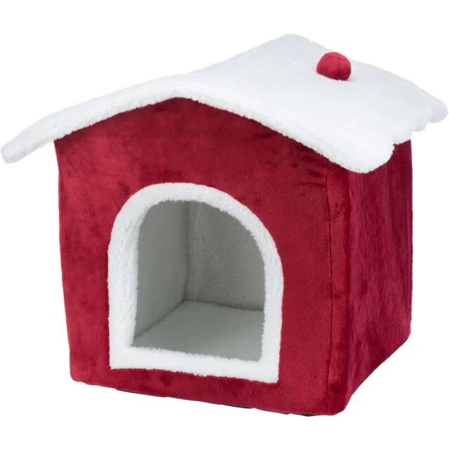 Trixie Christmas Nevio Cave for Dogs - RED/35X45X38CM