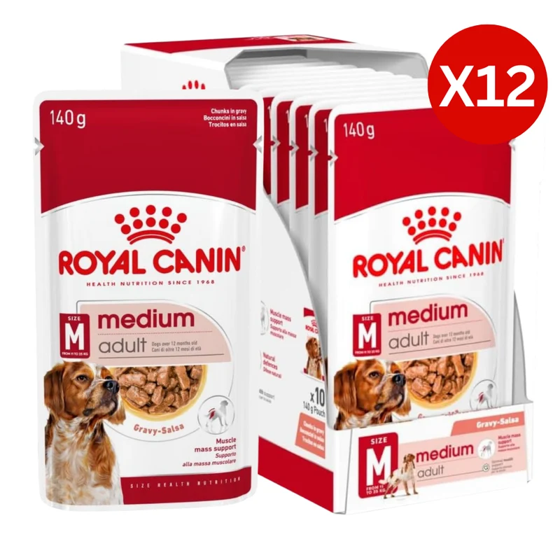 Royal Canin Medium Adult Wet Dog Food 140g - Pack of 12
