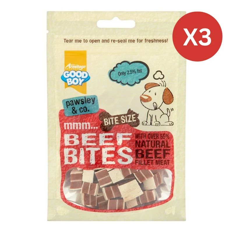 Armitage Good Boy Deli Bites Beef Dog Treats 65G - Pack of 3