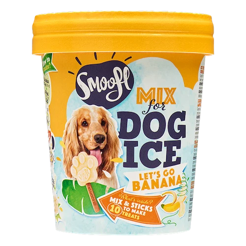 Smoofl Banana Mix for Dog Ice with 10pcs Chew Sticks - 105G