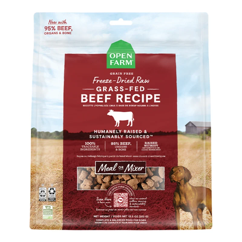Open Farm Freeze Dried Grass Fed Beef Recipe Dry Dog Food 99G