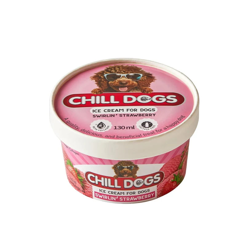 Chill Dogs Swirlin' Strawberry Cup Ice Cream Dog Treats 130ml