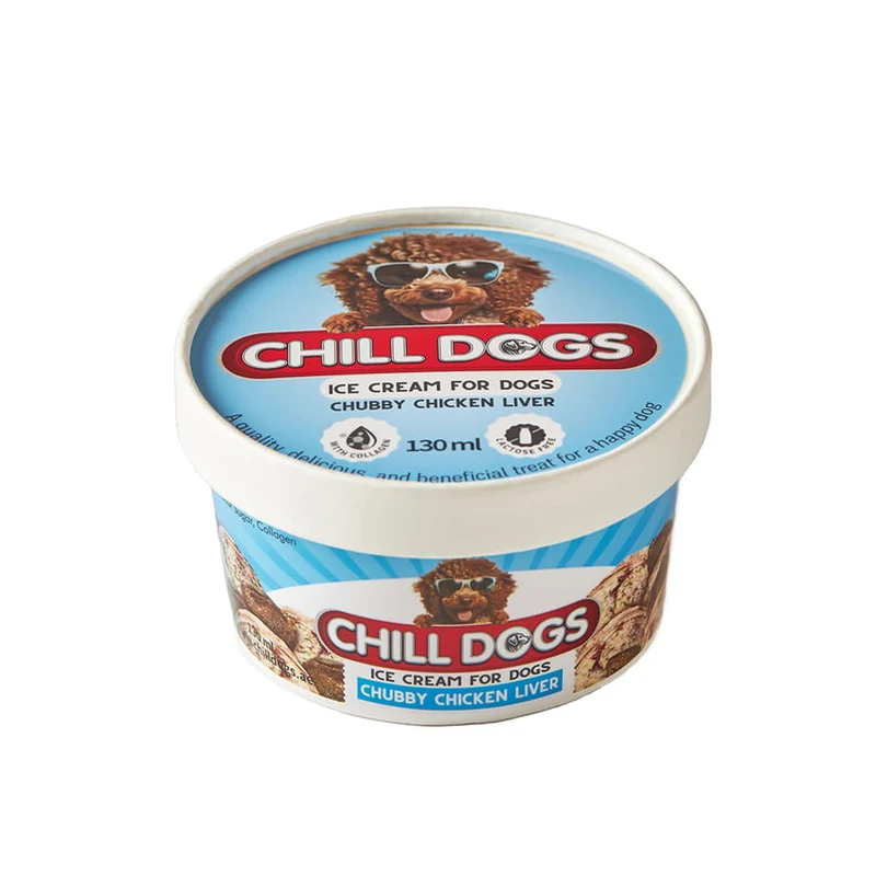 Chill Dogs Chubby Chicken Liver Cup Ice Cream Dog Treats 130ml