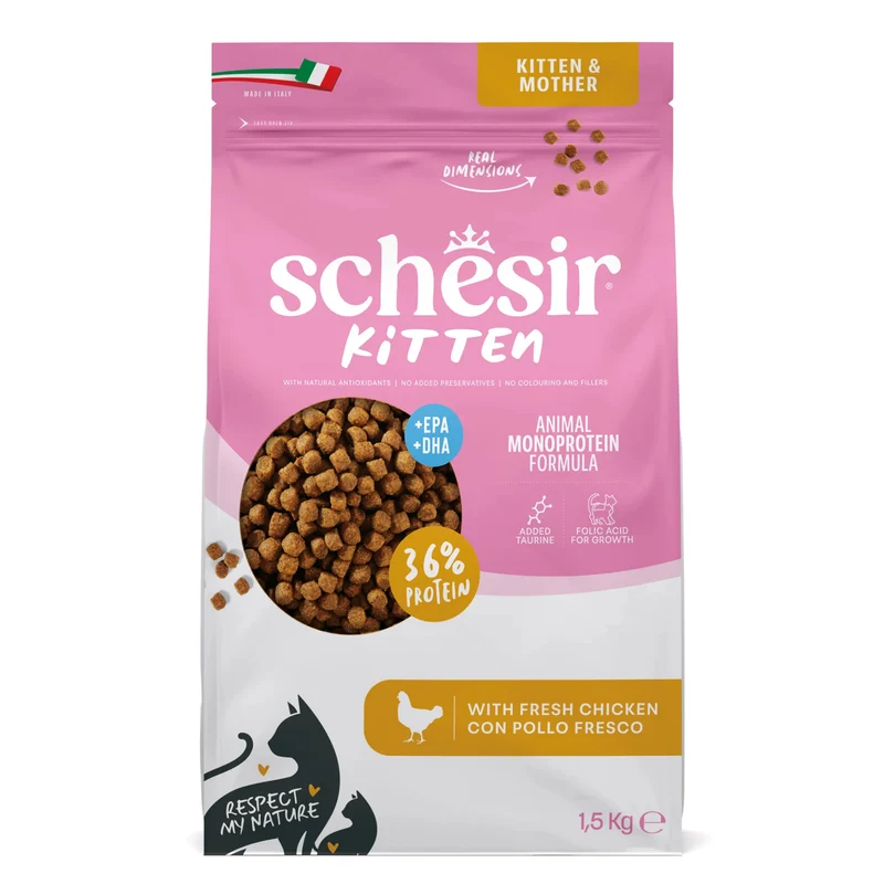 Schesir Monoprotein Formula Kitten Dry Cat Food Maintenance With Chicken 1.5KG