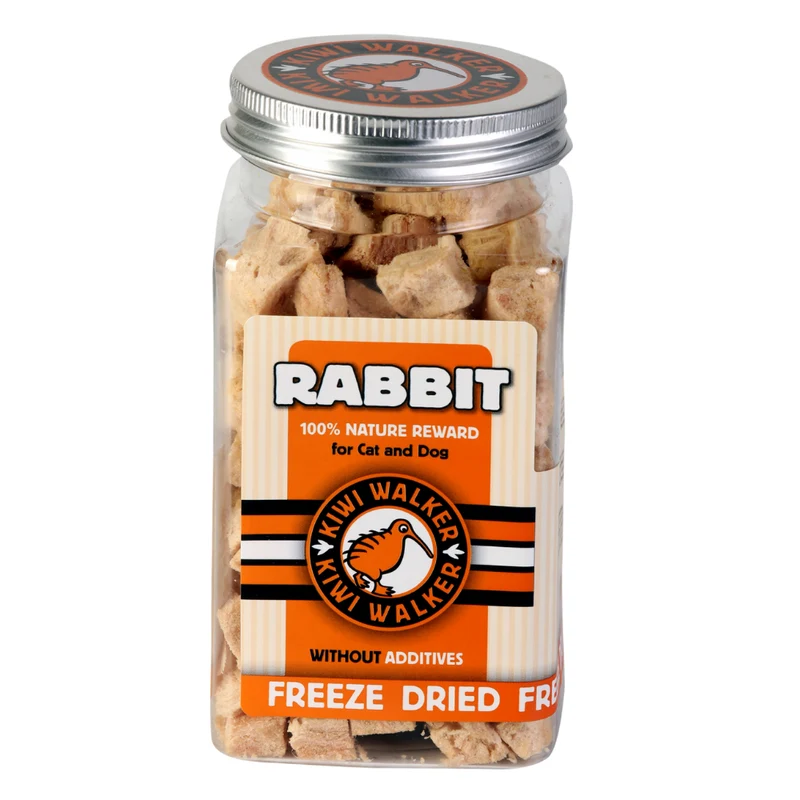 KIWI WALKER Freeze Dried Grain Free Snack Rabbit Cubes Dog & Cat Treats 75G