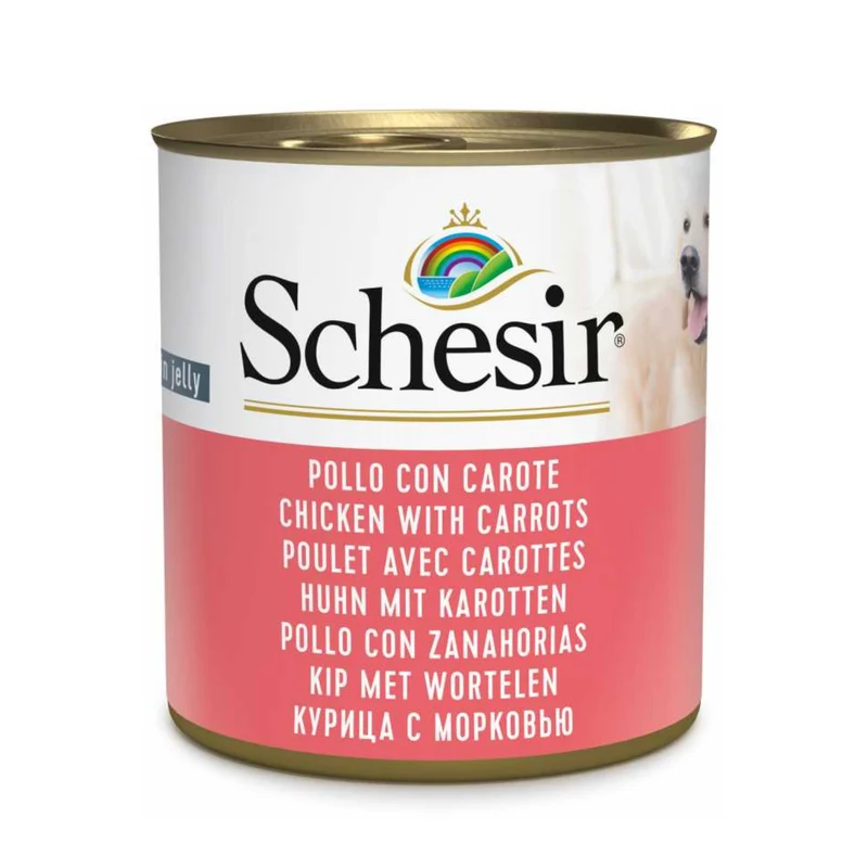 Schesir Chicken With Carrots Wet Dog Food In Jelly 285G