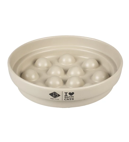 D&D Home I Love Happy Cats Sue Slow Feeder Dot Cat Bowl 20x20x4.5cm