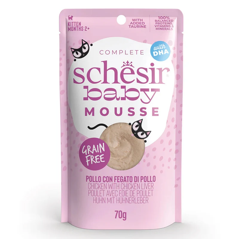 Schesir Baby Mousse Chicken With Chicken Liver Kitten Wet Cat Food 70G