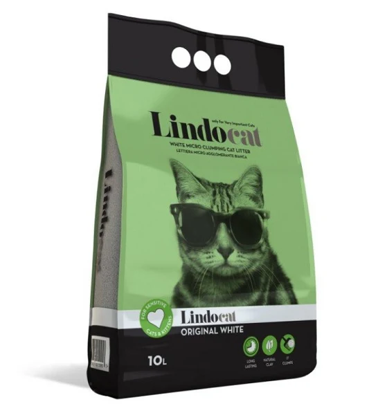 Lindocat Original White Bentonite Clumping Unscented Cat Litter 10L