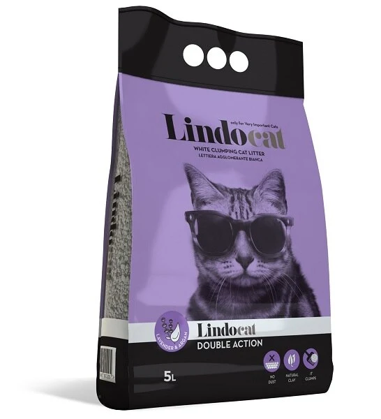 Lindocat Double Action White Bentonite Clumping Cat Litter 5L