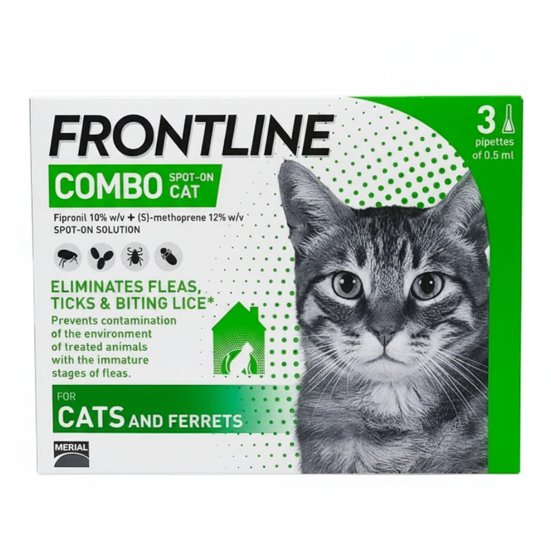 Frontline Flea & Tick Spot On Combo for Cats & Home Protection 3pcs