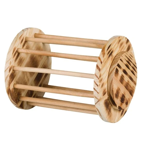 Trixie Flamed Wood Hay Manger Roll with Lid for Small Pets 15x19cm