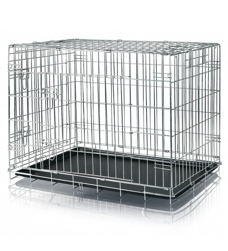 Trixie Galvanized 2 Door Wire Indoor & Travel Crate for Dogs & Cats