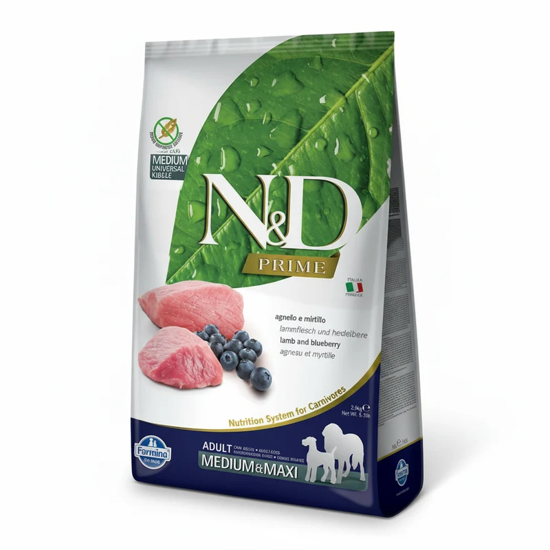 Farmina N&D Lamb & Blueberry Prime Adult Medium & Maxi Dry Dog Food